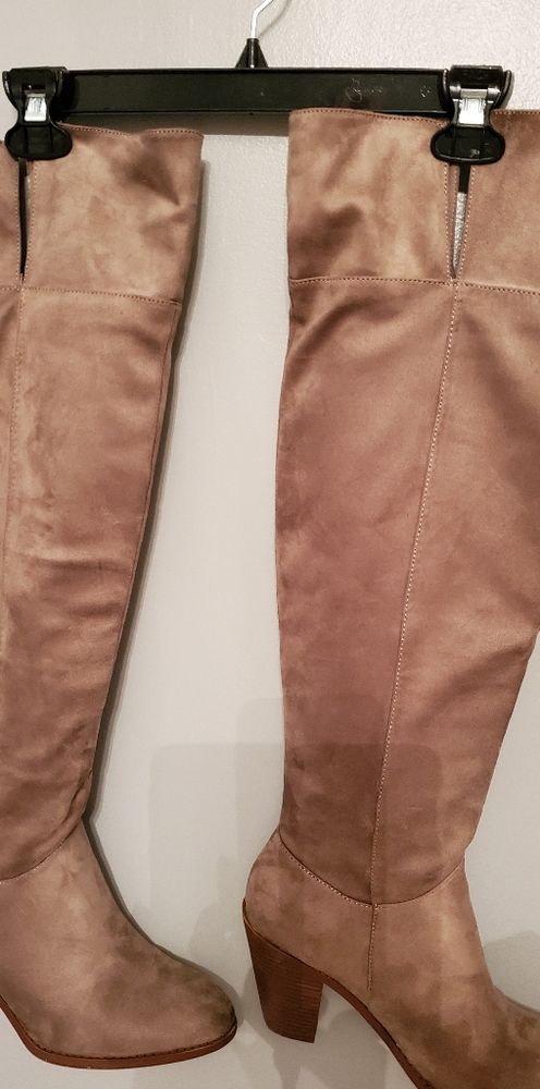 Brown knee high boots